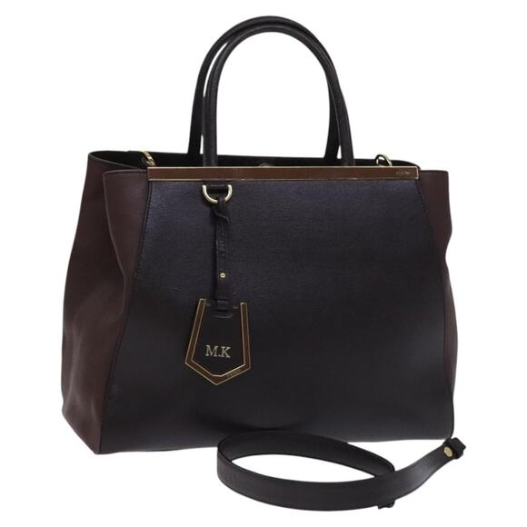 FENDI Toulouse Tote Bag Leather Brown Gold - Picture 1 of 13